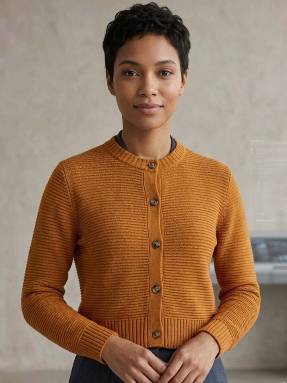 Toad & Co Cardigan size small Women's Button-Front Ribbed Sweater - Rust